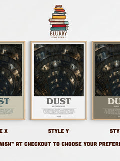 Dust bookish print in frame leaning in hallway – sci fi wall art