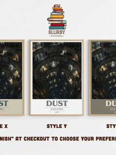 Dust book cover print in frame leaning in hallway – sci fi wall art