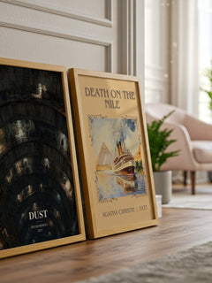 Dust watercolour print framed by window – literary home decor