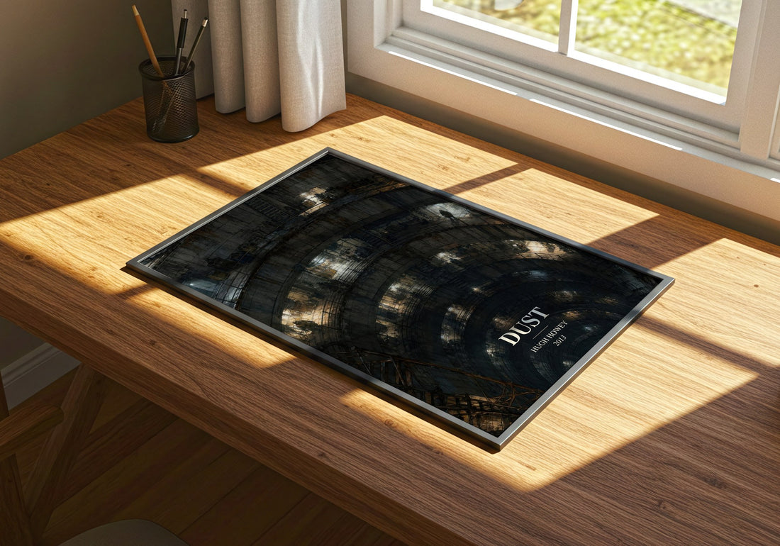 Dust watercolour book poster framed on wall – sci fi wall art