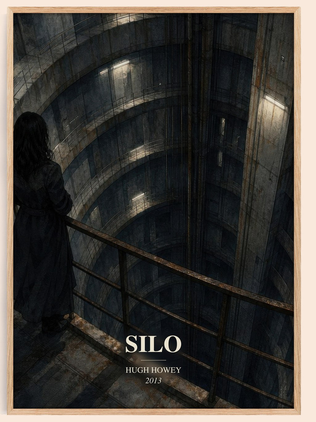 Silo watercolour book poster by Hugh Howey – framed literary art print