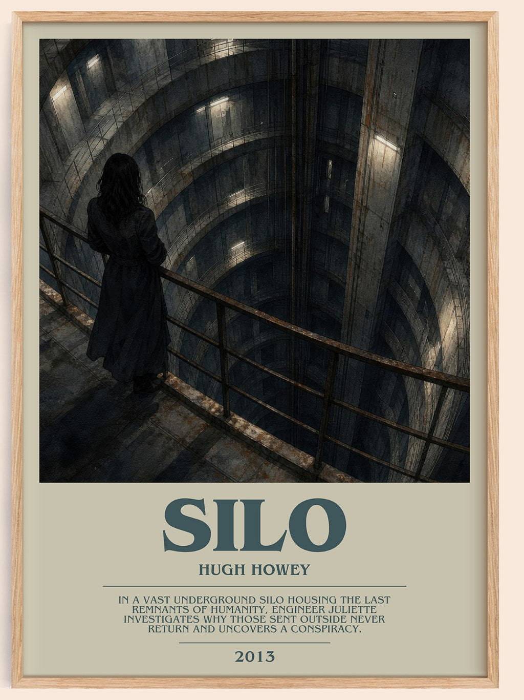 Silo bookish book poster by Hugh Howey – framed literary art print