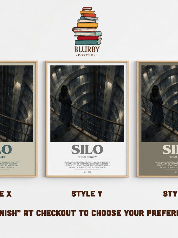 Silo bookish print in frame leaning in hallway – dystopian wall art