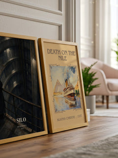 Silo watercolour print framed by window – literary home decor