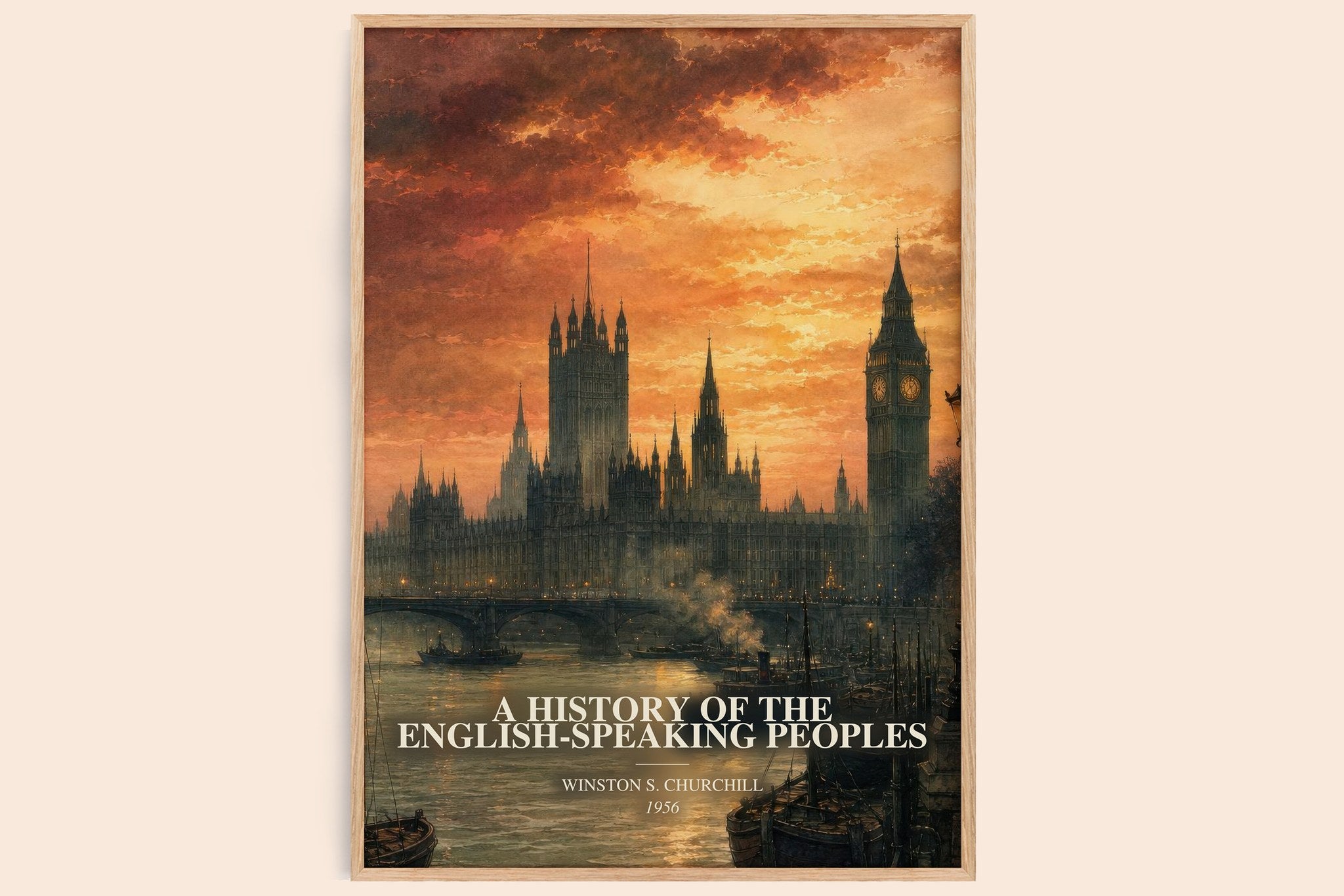 A History of the English-Speaking Peoples Book Watercolour Illustration by Winston S. Churchill