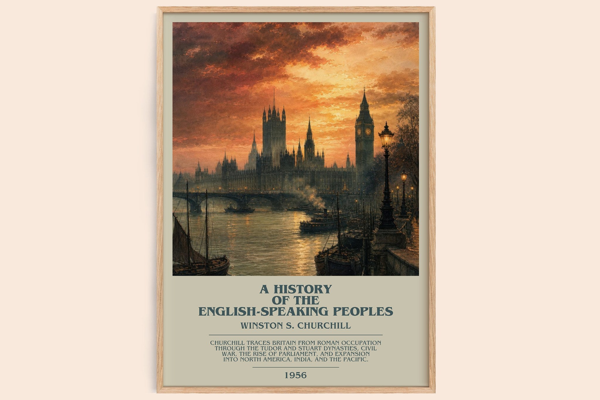 History of the English-Speaking Peoples Bookish Wall Art by Winston S. Churchill