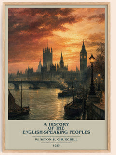 History of the English-Speaking Peoples Book Cover Poster by Winston S. Churchill – framed poster