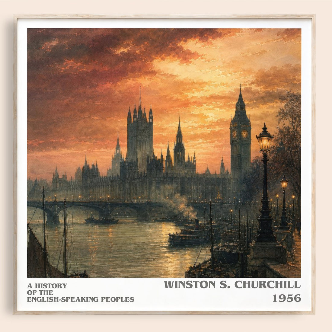 A History of the English-Speaking Peoples literary book poster by Winston S. Churchill – framed literary art print