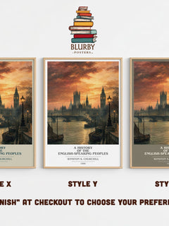 History of the English-Speaking Peoples Book Cover Poster by Winston S. Churchill – Style X, Y and Z side by side – choose your finish