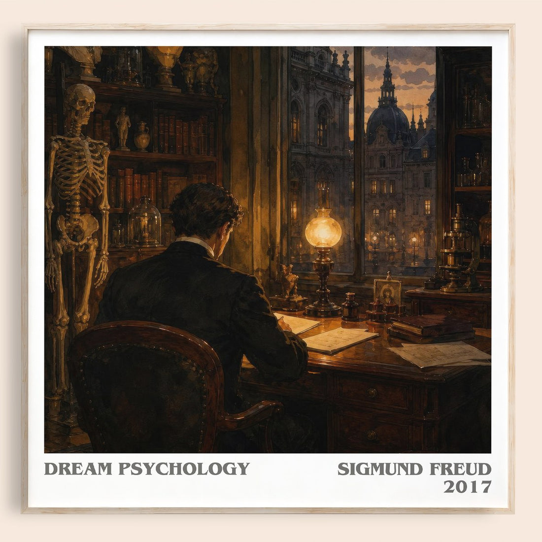 Dream Psychology literary book poster by Sigmund Freud – framed literary art print