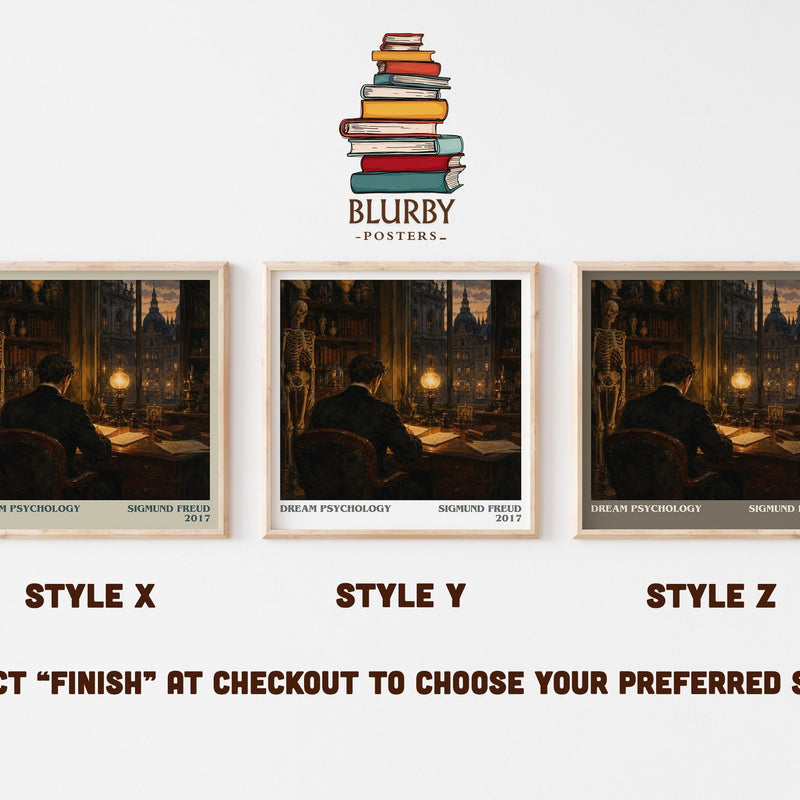 Dream Psychology literary print in frame leaning in hallway – non fiction wall art