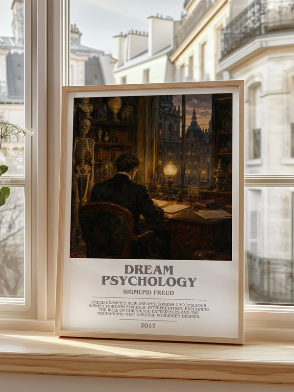 Dream Psychology bookish poster colour and style options – Sigmund Freud book art