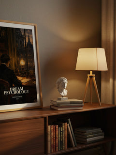 Dream Psychology watercolour print on bookshelf – Sigmund Freud fan gift