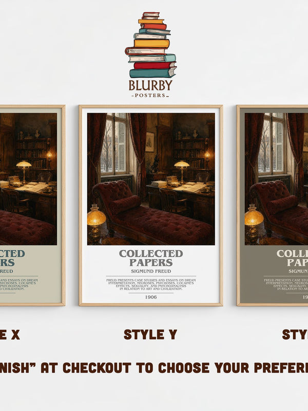 Collected papers bookish print in frame leaning in hallway – non fiction wall art