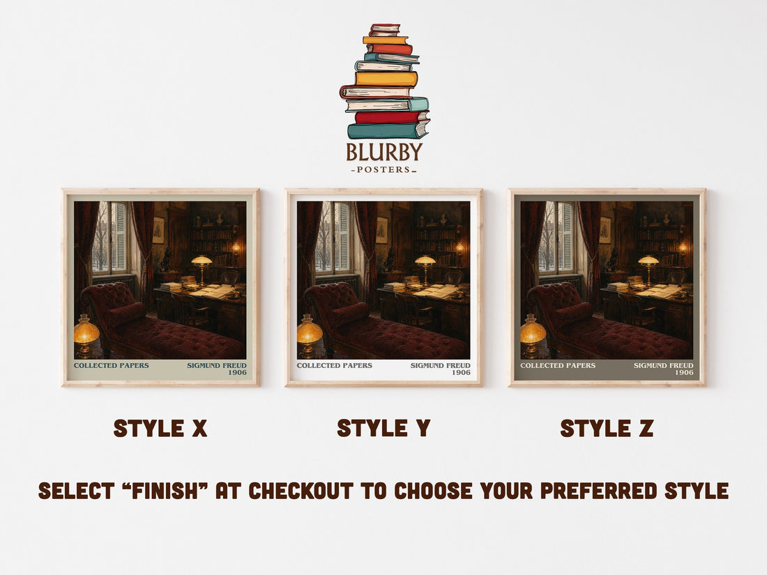 Collected papers literary print in frame leaning in hallway – non fiction wall art (mockup)
