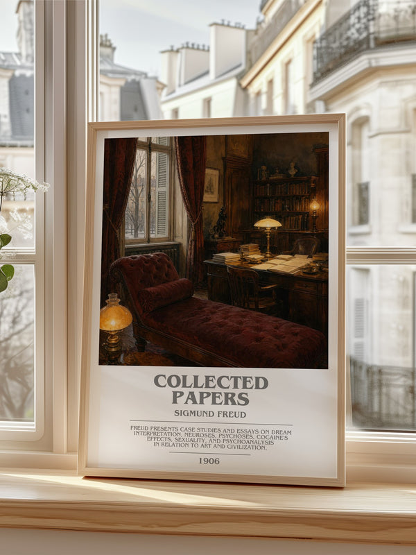 Collected papers bookish poster colour and style options – Sigmund Freud book art