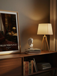 Collected papers watercolour print on bookshelf – Sigmund Freud fan gift