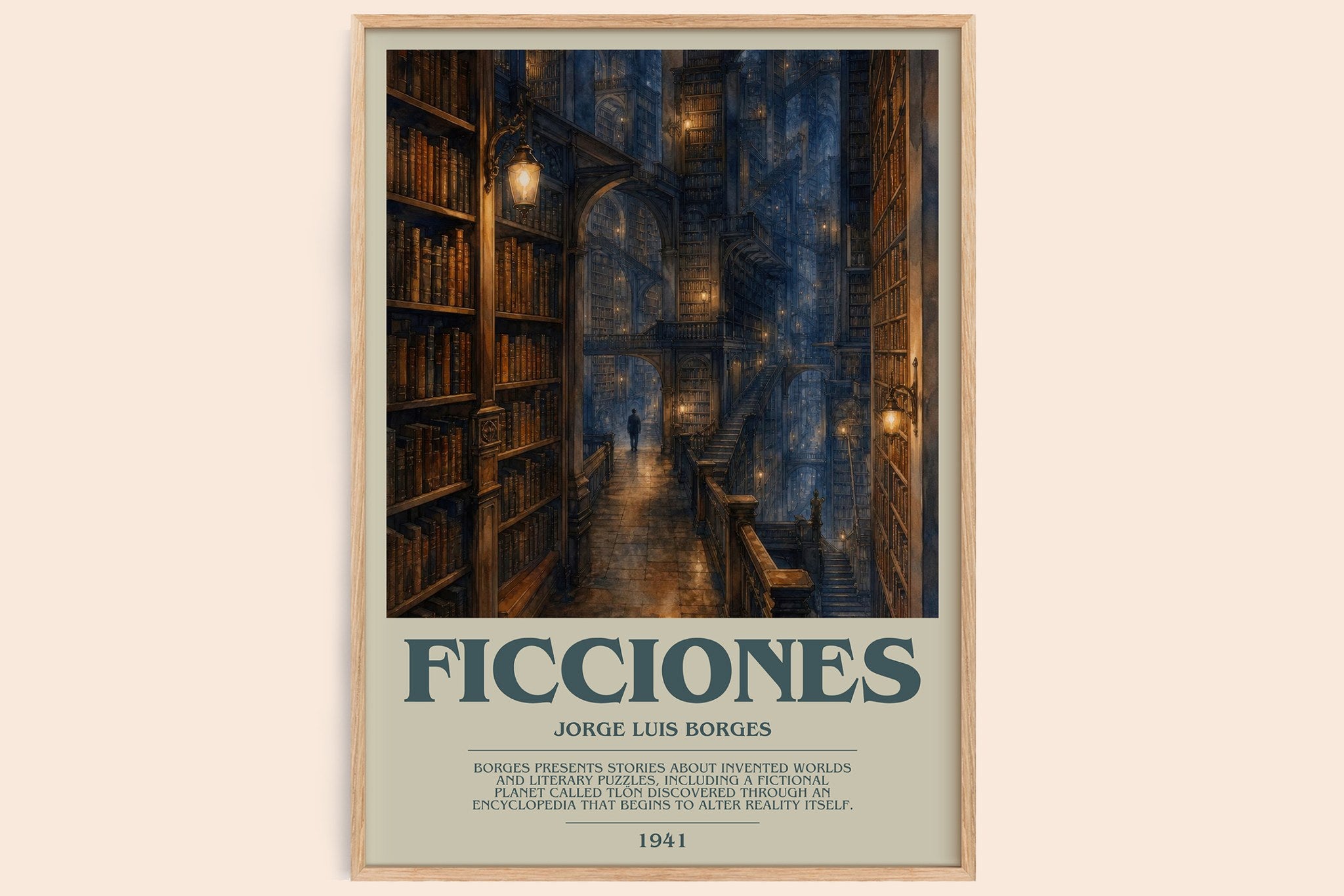 Ficciones Bookish Wall Art by Jorge Luis Borges
