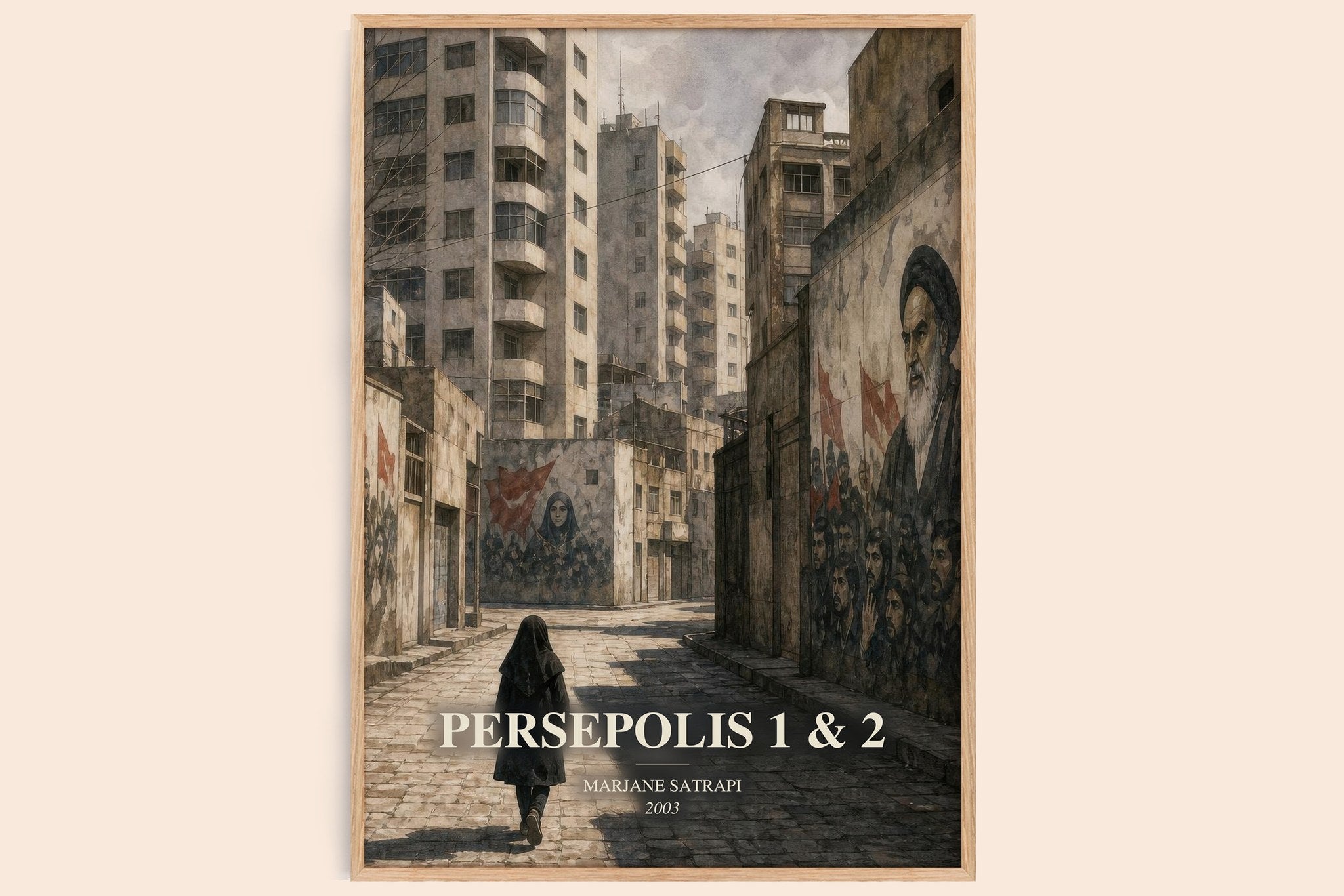 Persepolis 1 & 2 Book Watercolour Illustration by Marjane Satrapi