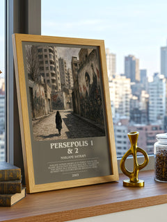 Persepolis 1 & 2 bookish print framed by window – literary home decor