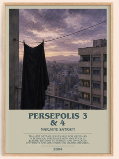 Persepolis 3 & 4 bookish book poster by Marjane Satrapi – framed literary art print