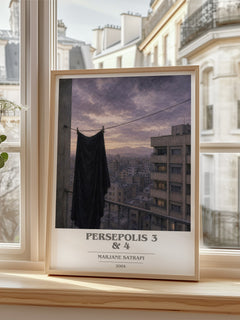 Persepolis 3 & 4 book cover poster colour and style options – Marjane Satrapi book art