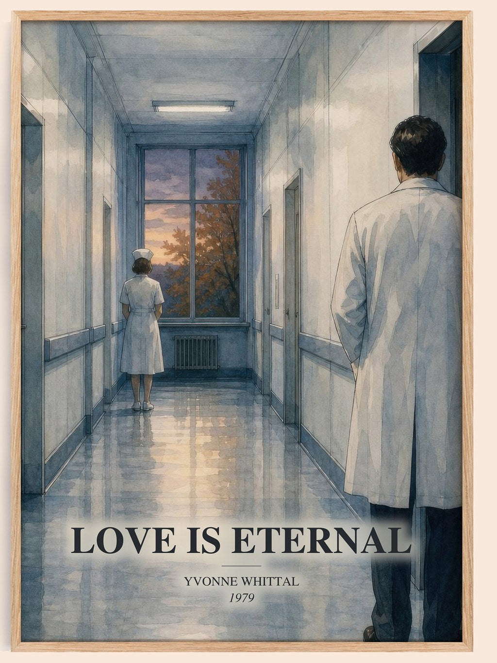 Love is Eternal watercolour book poster by Yvonne Whittal – framed literary art print