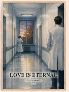 Love is Eternal watercolour book poster by Yvonne Whittal – framed literary art print