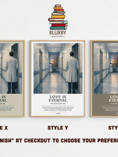 Love is Eternal bookish print in frame leaning in hallway – romance wall art