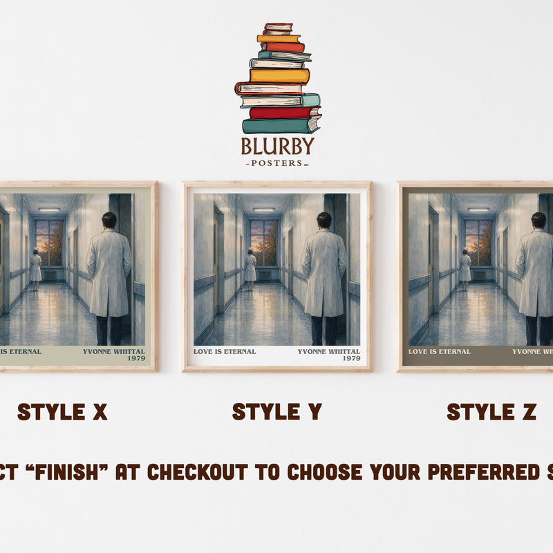 Love is Eternal literary print in frame leaning in hallway – romance wall art