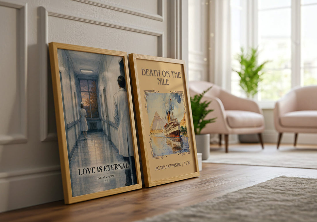Love is Eternal watercolour print framed by window – literary home decor