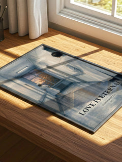 Love is Eternal watercolour book poster framed on wall – romance wall art