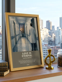 Love is Eternal bookish print framed by window – literary home decor