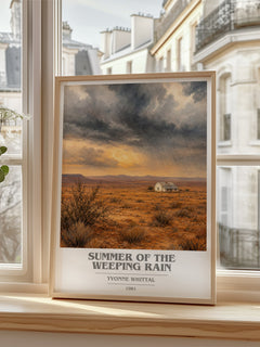 Summer of the Weeping Rain book cover poster colour and style options – Yvonne Whittal book art