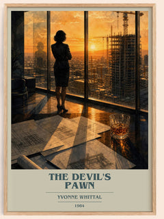 The Devil's Pawn book cover book poster by Yvonne Whittal – framed literary art print