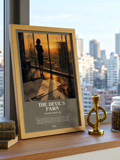 The Devil's Pawn bookish print framed by window – literary home decor