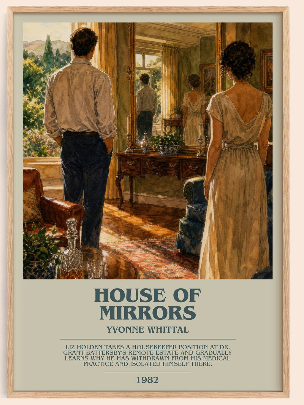 House of Mirrors bookish book poster by Yvonne Whittal – framed literary art print