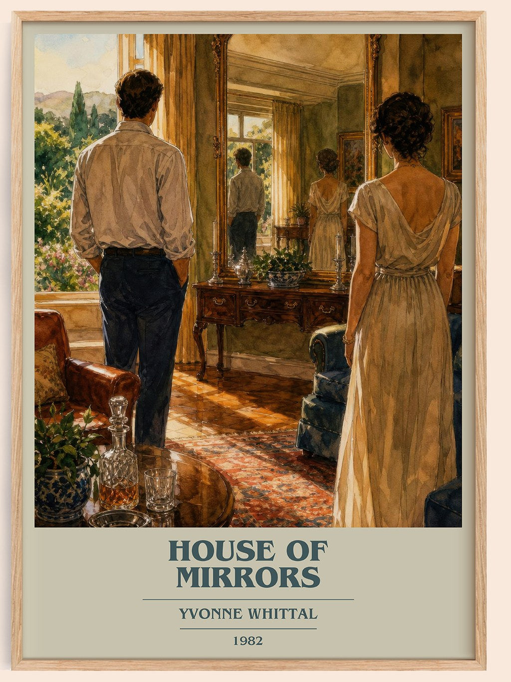 House of Mirrors book cover book poster by Yvonne Whittal – framed literary art print