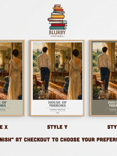 House of Mirrors book cover print in frame leaning in hallway – romance wall art