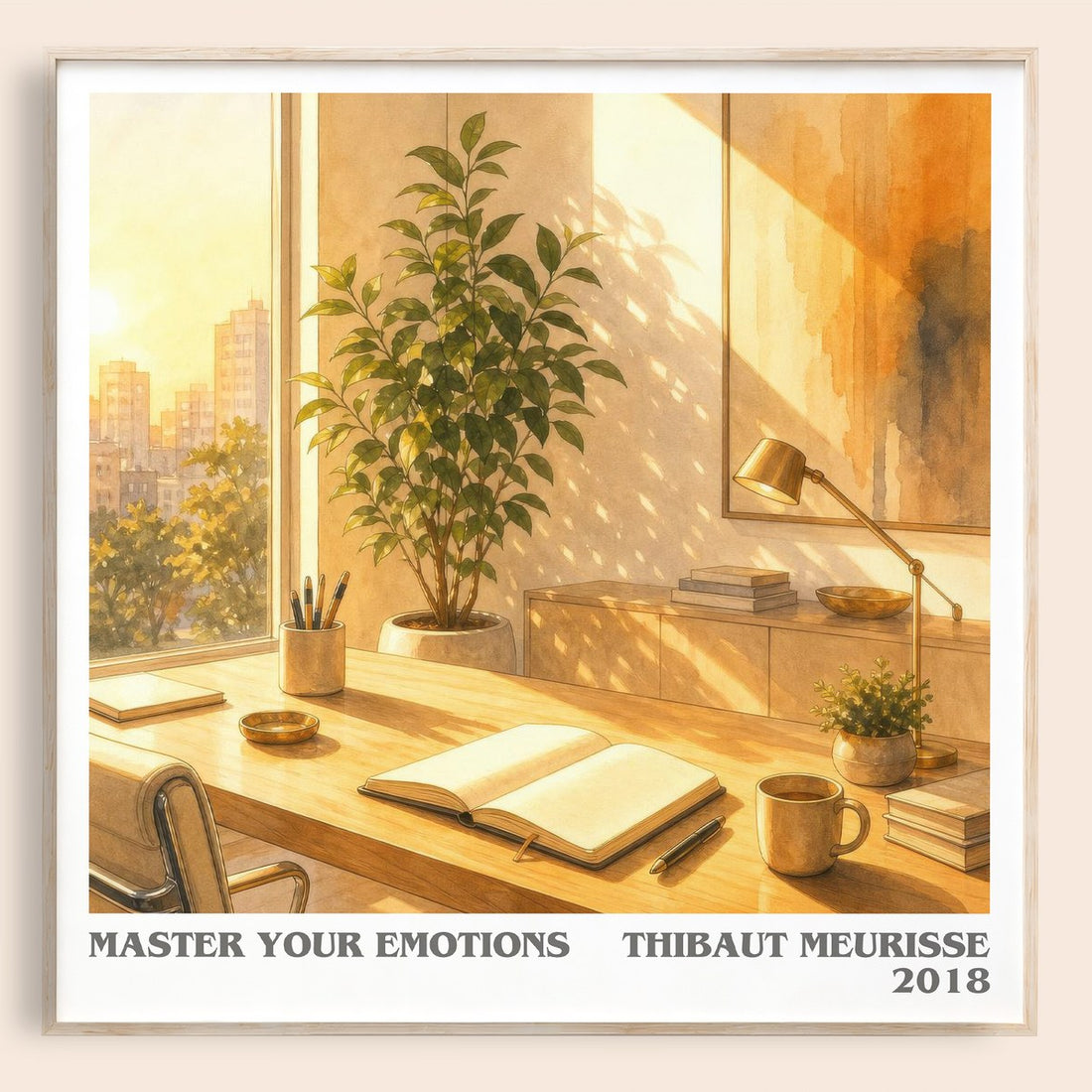 Master Your Emotions literary book poster by Thibaut Meurisse – framed literary art print