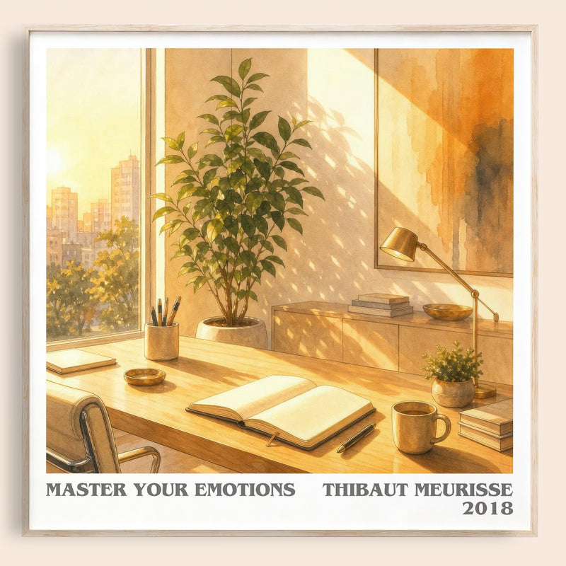 Master Your Emotions literary book poster by Thibaut Meurisse – framed literary art print