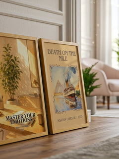 Master Your Emotions watercolour print framed by window – literary home decor