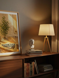 Master Your Emotions watercolour print on bookshelf – Thibaut Meurisse fan gift
