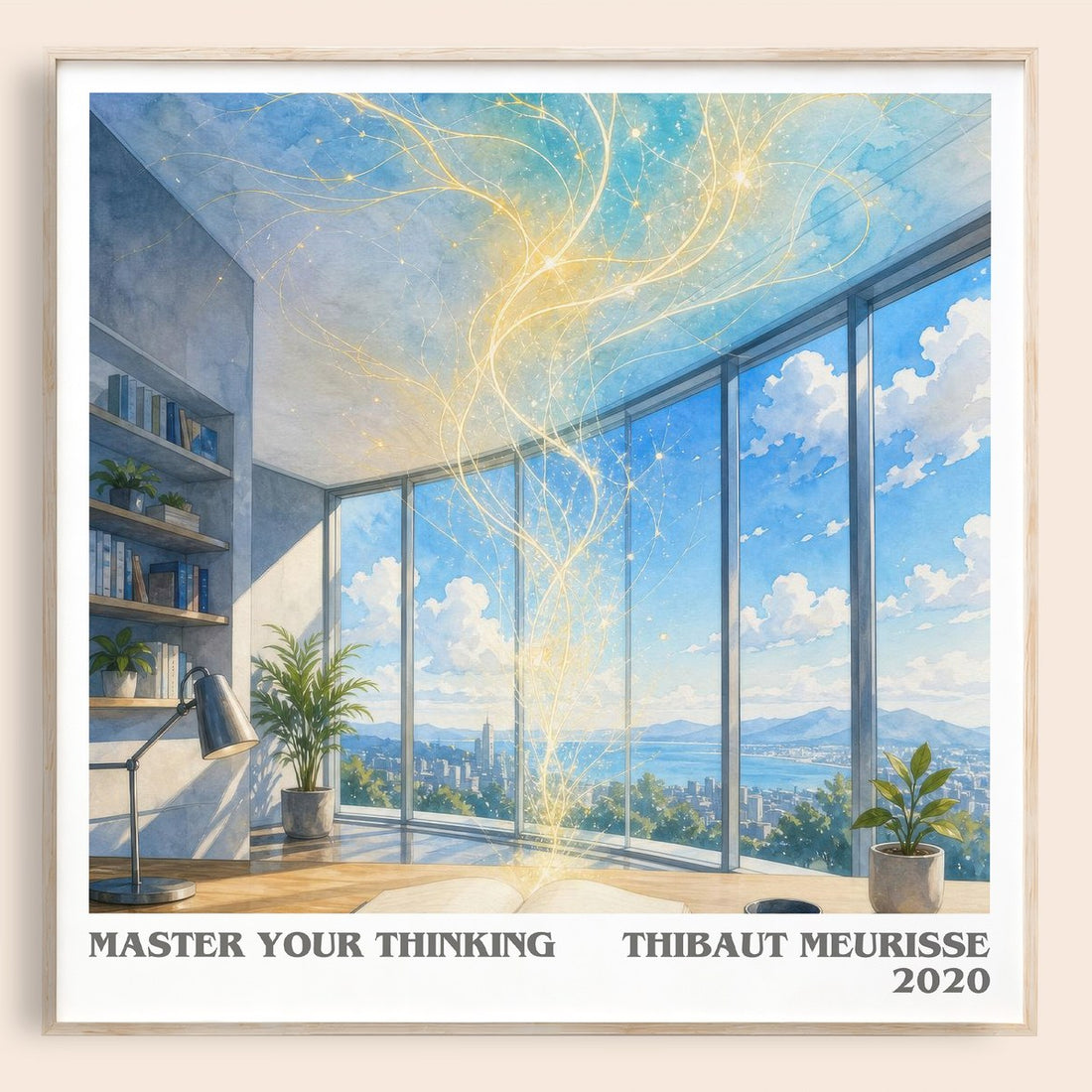 Master Your Thinking literary book poster by Thibaut Meurisse – framed literary art print