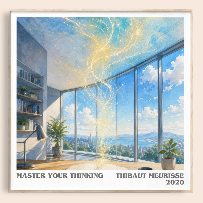 Master Your Thinking literary book poster by Thibaut Meurisse – framed literary art print