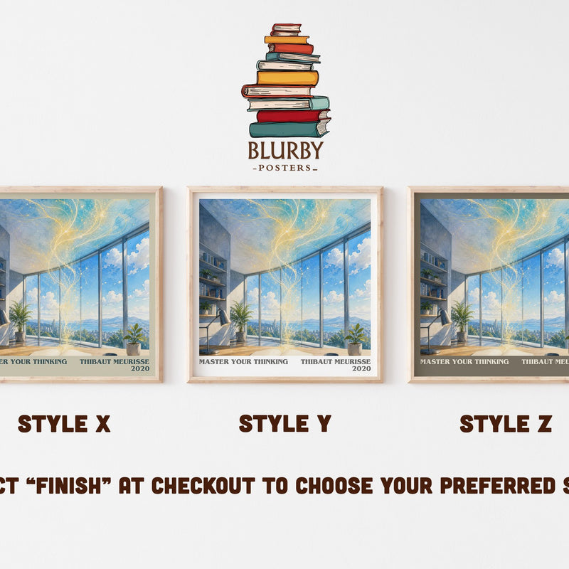 Master Your Thinking literary print in frame leaning in hallway – non fiction wall art