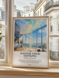 Master Your Thinking bookish poster colour and style options – Thibaut Meurisse book art