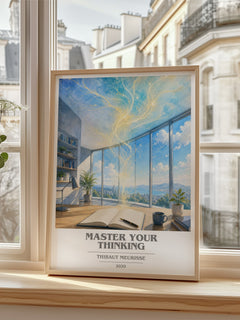 Master Your Thinking book cover poster colour and style options – Thibaut Meurisse book art