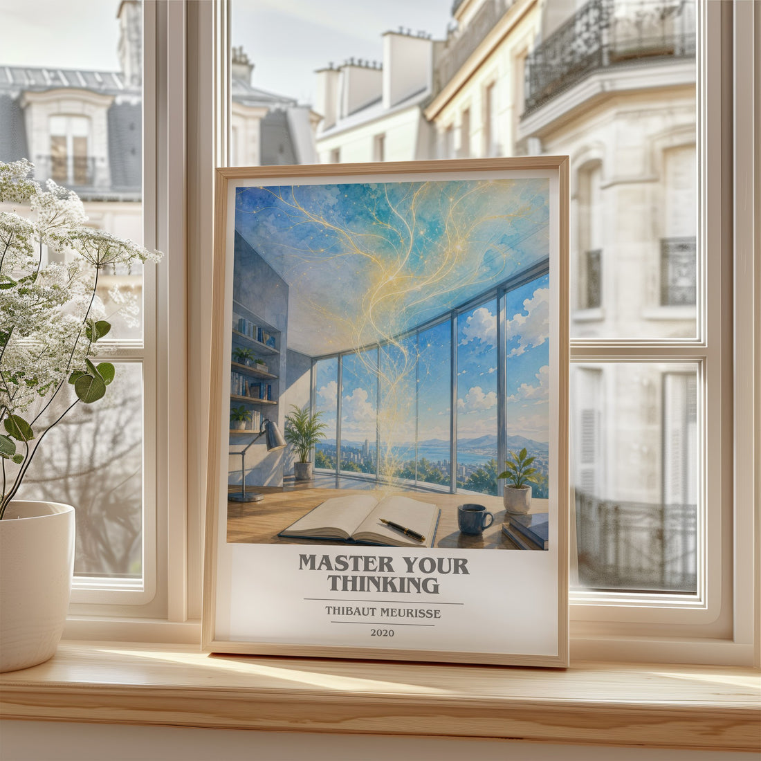 Master Your Thinking book cover poster colour and style options – Thibaut Meurisse book art