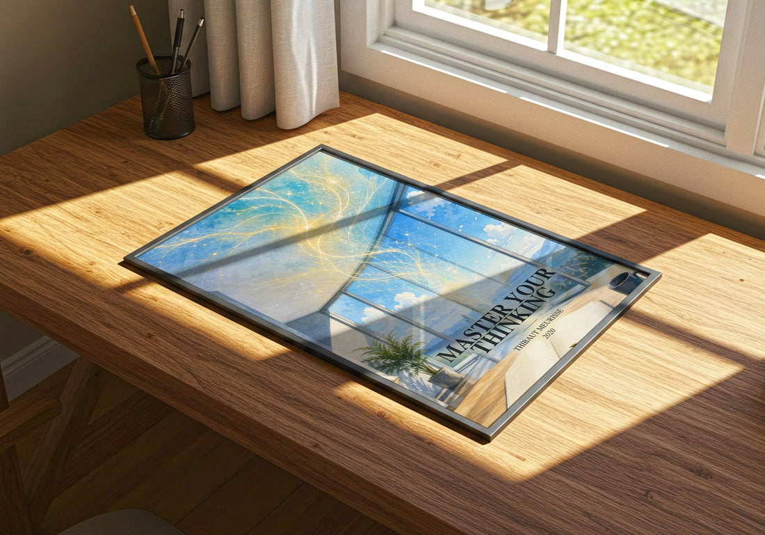 Master Your Thinking watercolour book poster framed on wall – non fiction wall art